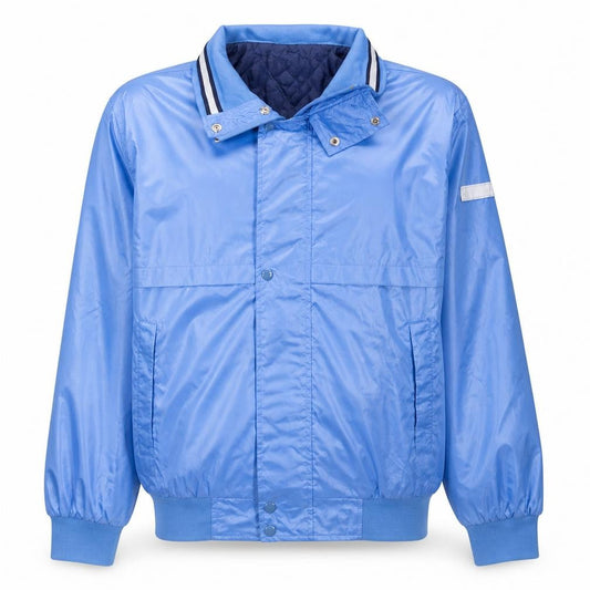 Champion Men Blue L Windbreaker Jacket Nylon Lightweight Lined