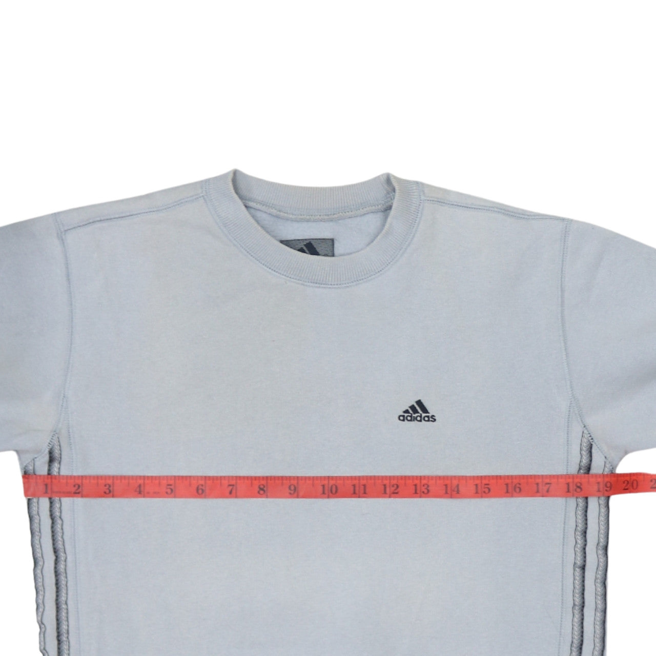 Adidas Boys Light Blue Crew Neck Pullover Sweatshirt Size 164