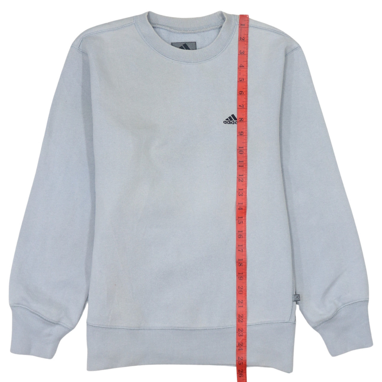 Adidas Boys Light Blue Crew Neck Pullover Sweatshirt Size 164