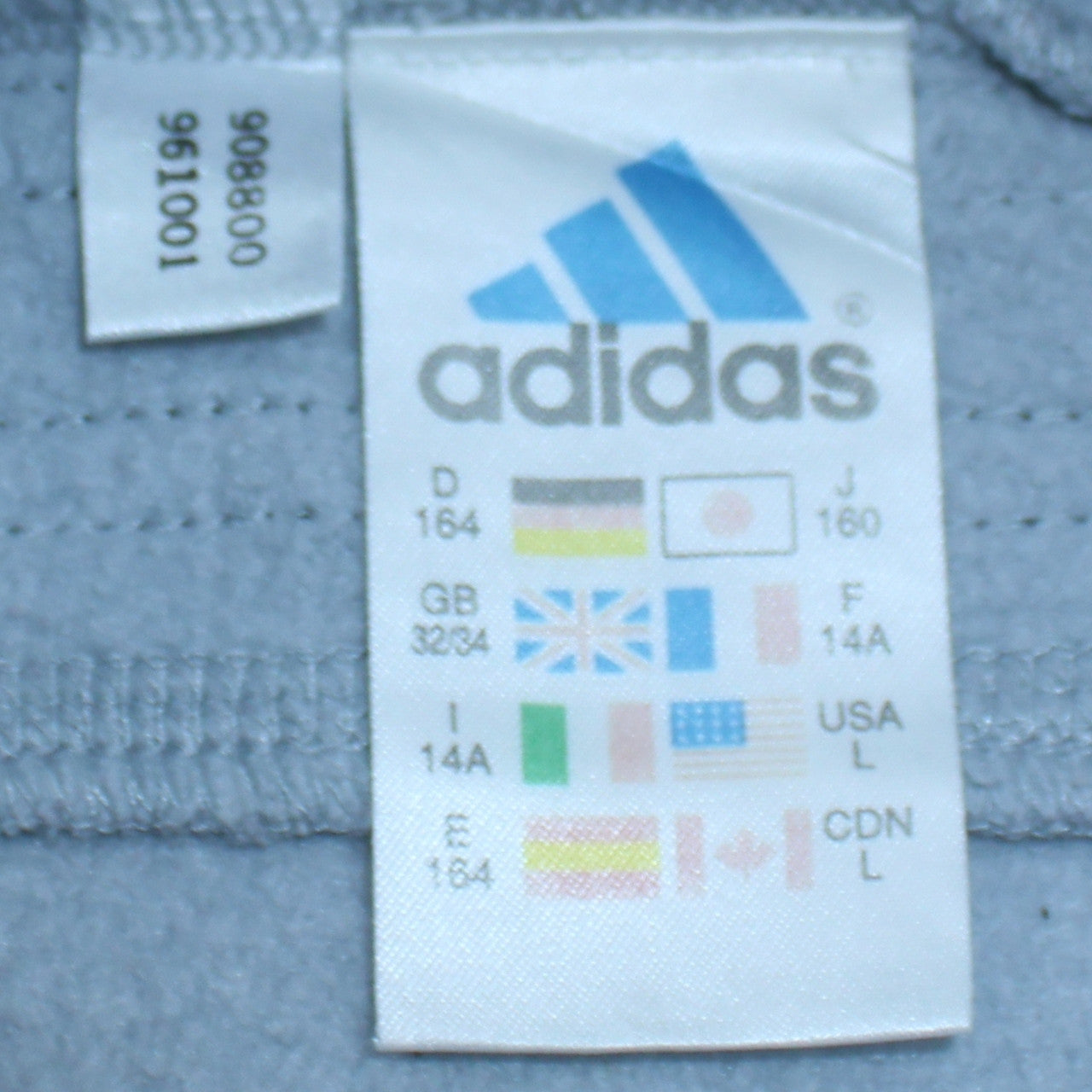 Adidas Boys Light Blue Crew Neck Pullover Sweatshirt Size 164