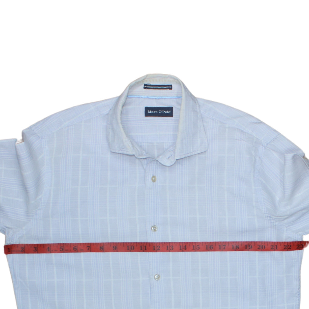 Marc O'Polo Men's Blue Check Cotton Long Sleeve Button-Up Shirt L