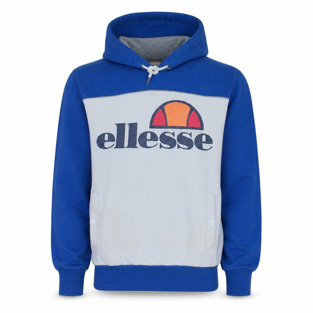 Ellesse Men's Blue Pullover Hoodie Size S Retro Logo Sportswear