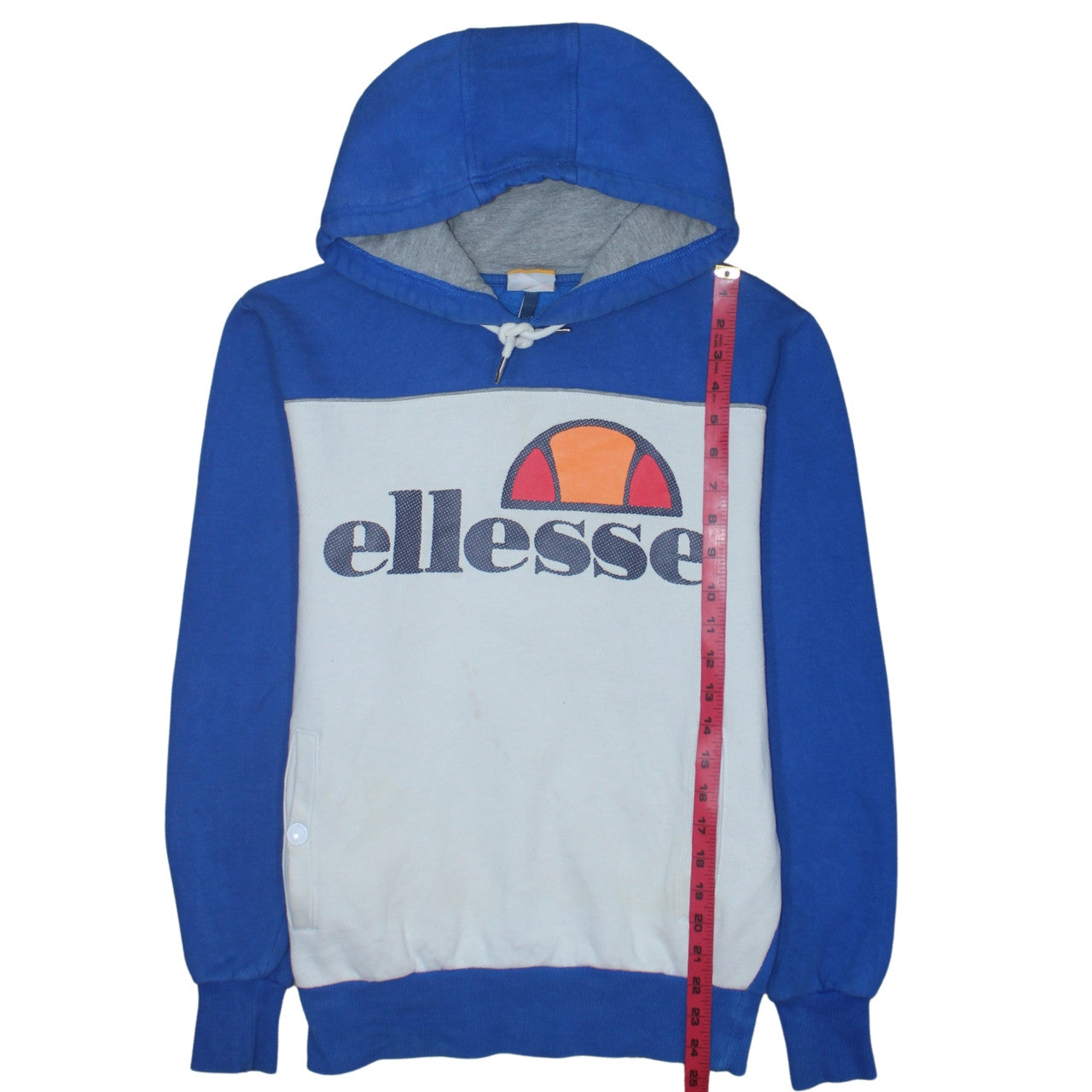 Ellesse Men's Blue Pullover Hoodie Size S Retro Logo Sportswear