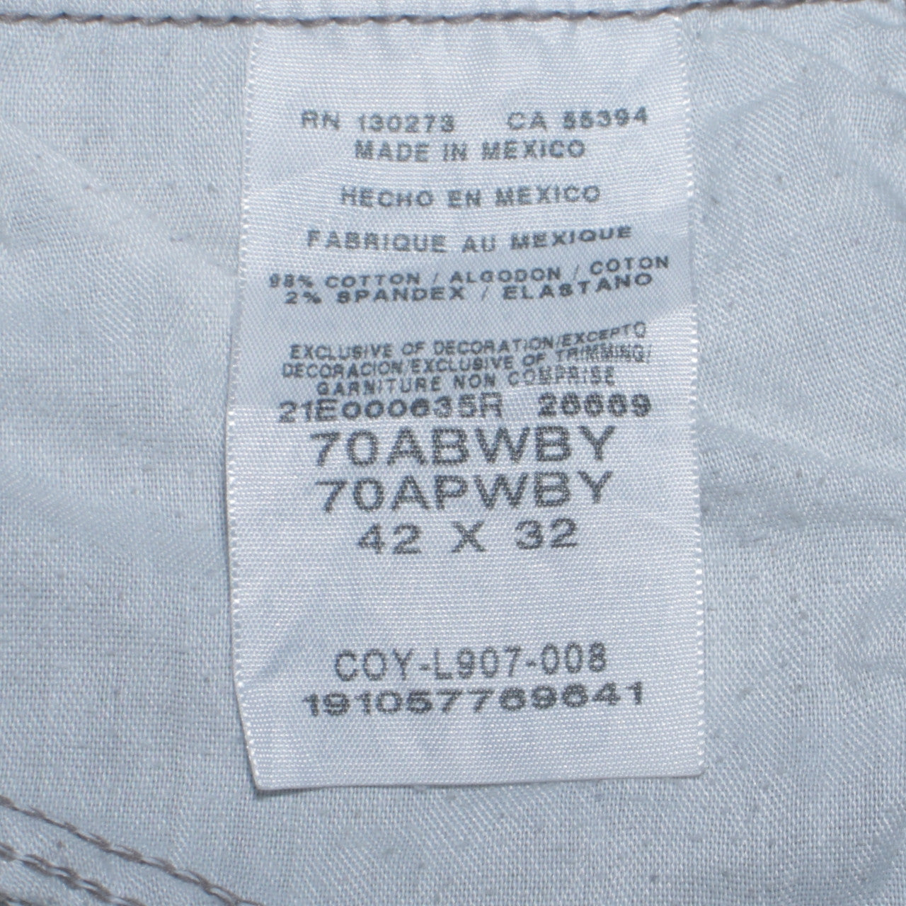 Wrangler Men's Beige Cargo Trousers 42W 32L Relaxed Fit Cotton