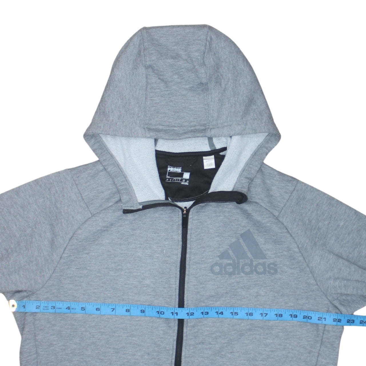 Adidas Men Grey Full Zip Hoodie L Climalite Sportswear