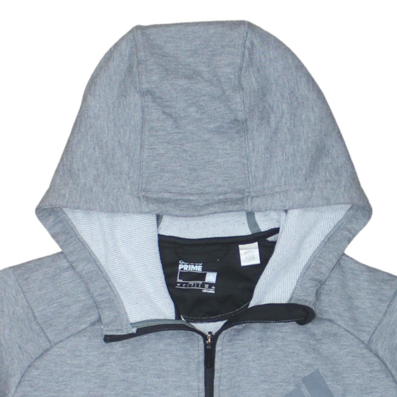 Adidas Men Grey Full Zip Hoodie L Climalite Sportswear