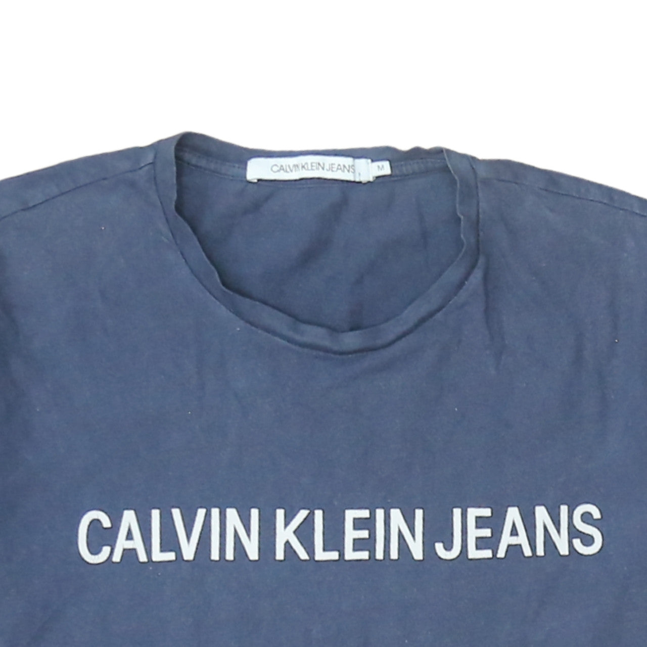 Calvin Klein Jeans Men's Navy Blue Crew Neck Cotton T-Shirt M