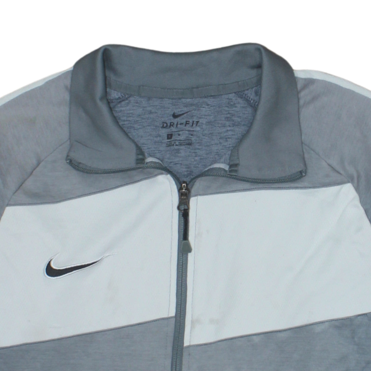 Nike Men's Grey Dri-Fit Full Zip Sports Sweatshirt M