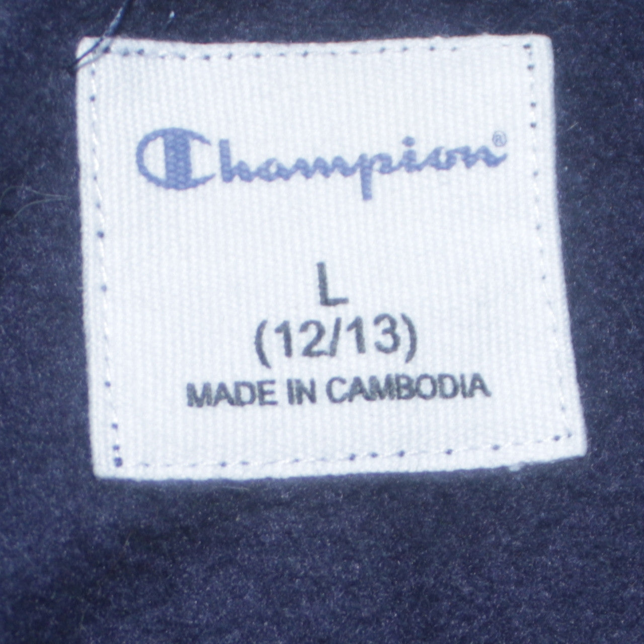 Champion Boys Navy Blue Pullover Hoodie Size 12-13 L Cotton Blend