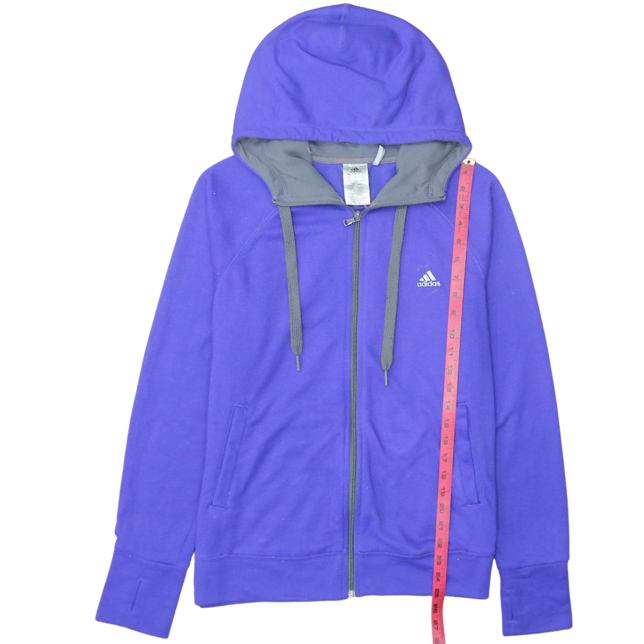 Adidas Women Purple Full Zip Hoodie Climalite L 16-18 Sportswear