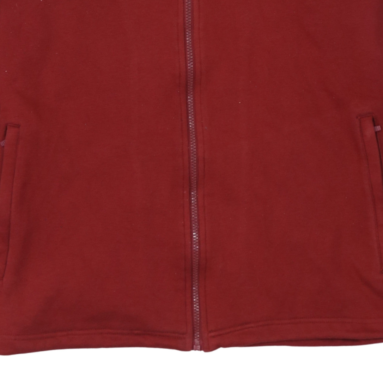 Adidas Men Red Full Zip Fleece Sweatshirt Jacket Size L
