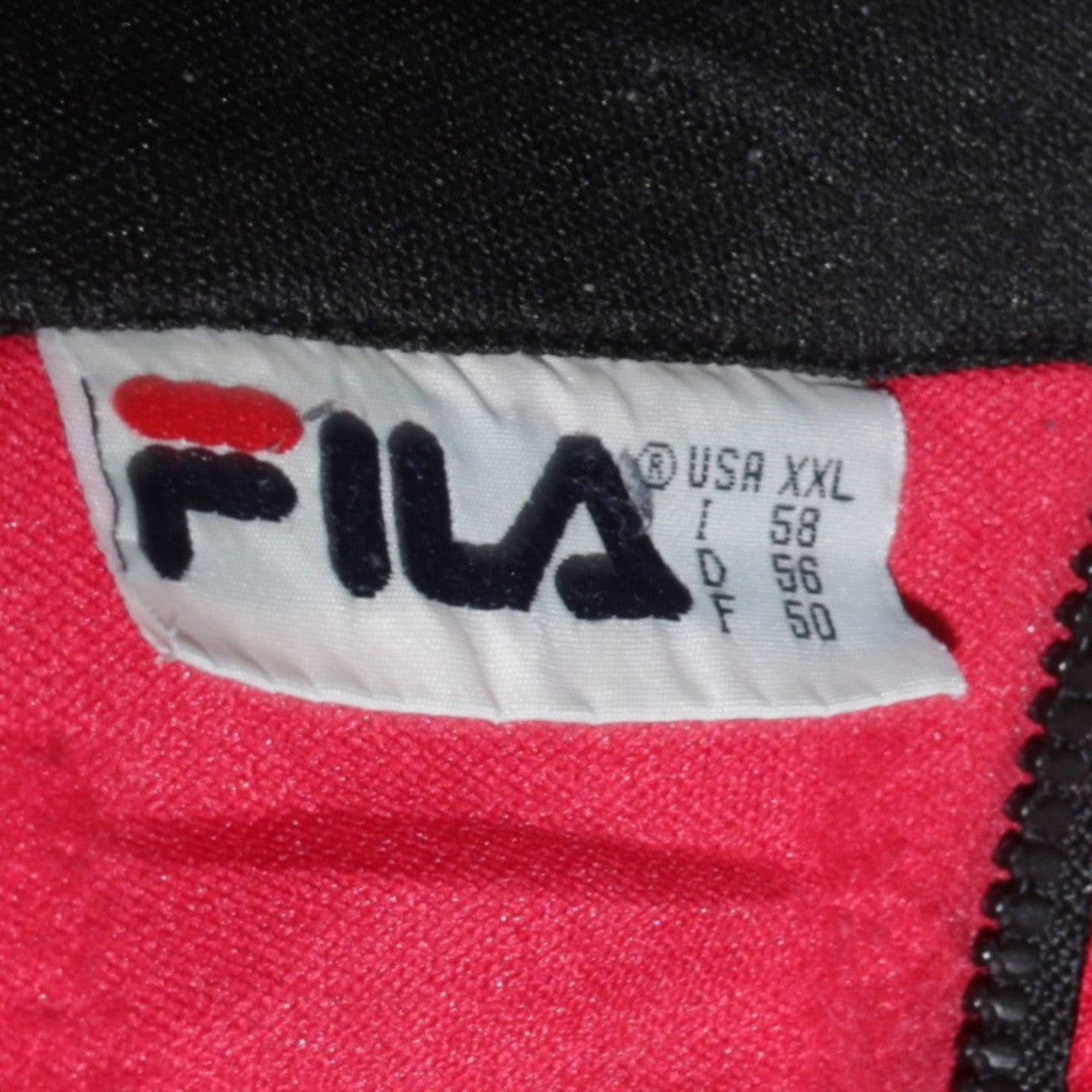 FILA Mens Black Red Full Zip Sports Sweatshirt 2XL