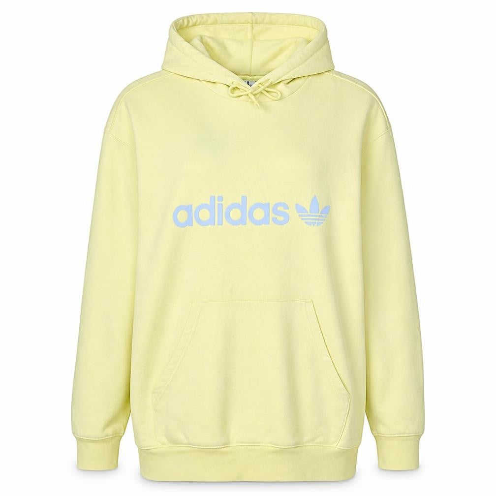 Adidas Womens Yellow Hoodie XL Pullover Hooded Sweatshirt