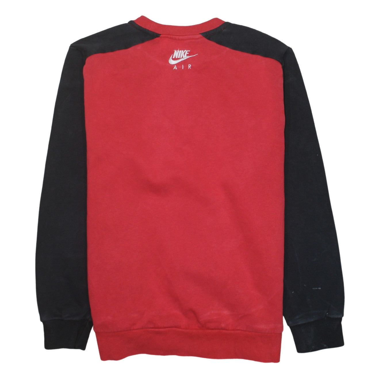 Nike Air Mens Red Black Crew Neck Pullover Sweatshirt Size M