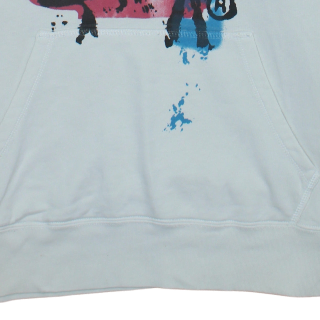 Diesel Womens White XL Pullover Hoodie Graphic Print Cotton Sweatshirt