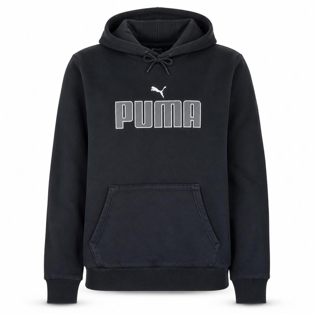 Puma Womens Black Small Pullover Hoodie with Logo Print