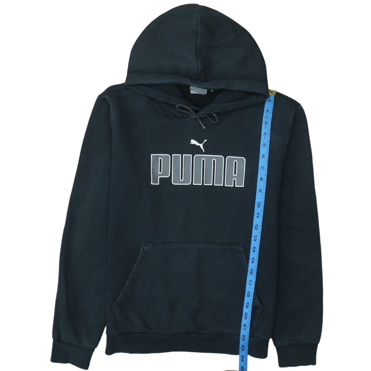 Puma Womens Black Small Pullover Hoodie with Logo Print