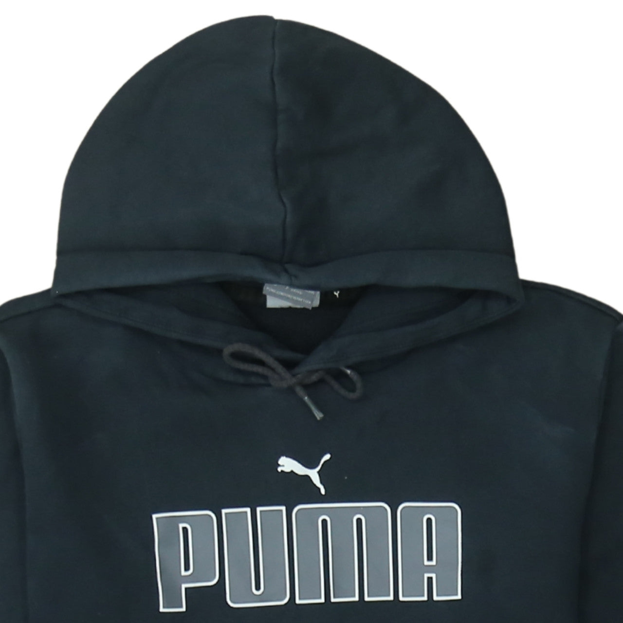 Puma Womens Black Small Pullover Hoodie with Logo Print