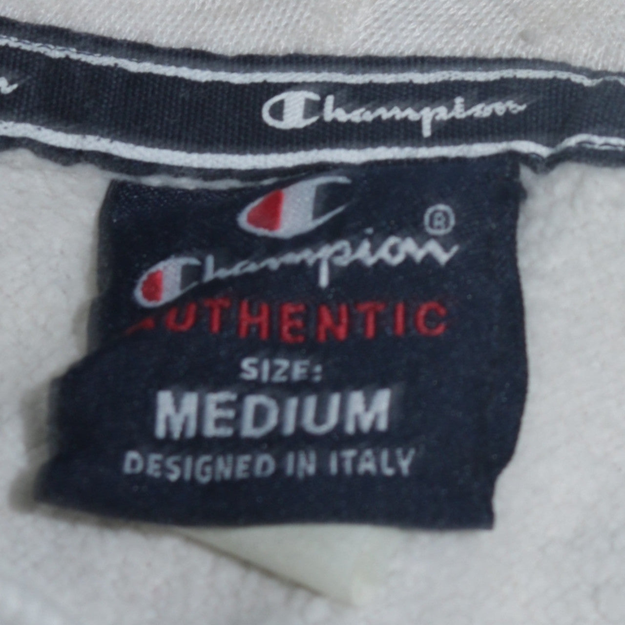 Champion Men's Grey Pullover Hoodie Medium Classic Fleece Logo