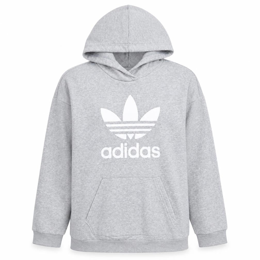Adidas Womens Grey Hoodie Pullover Sweatshirt Size 14 UK