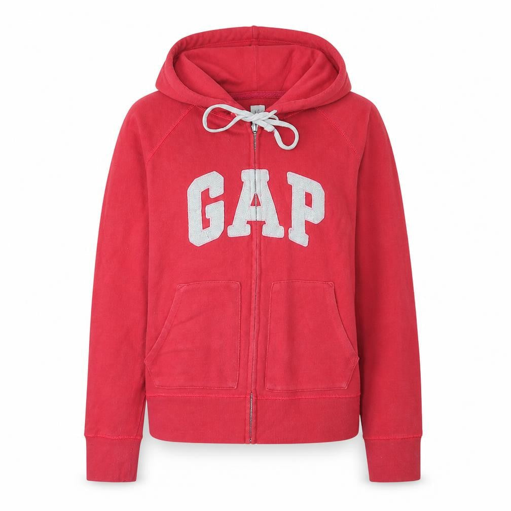 Gap Women's Red Full Zip Hoodie Size M Cotton Blend Casual