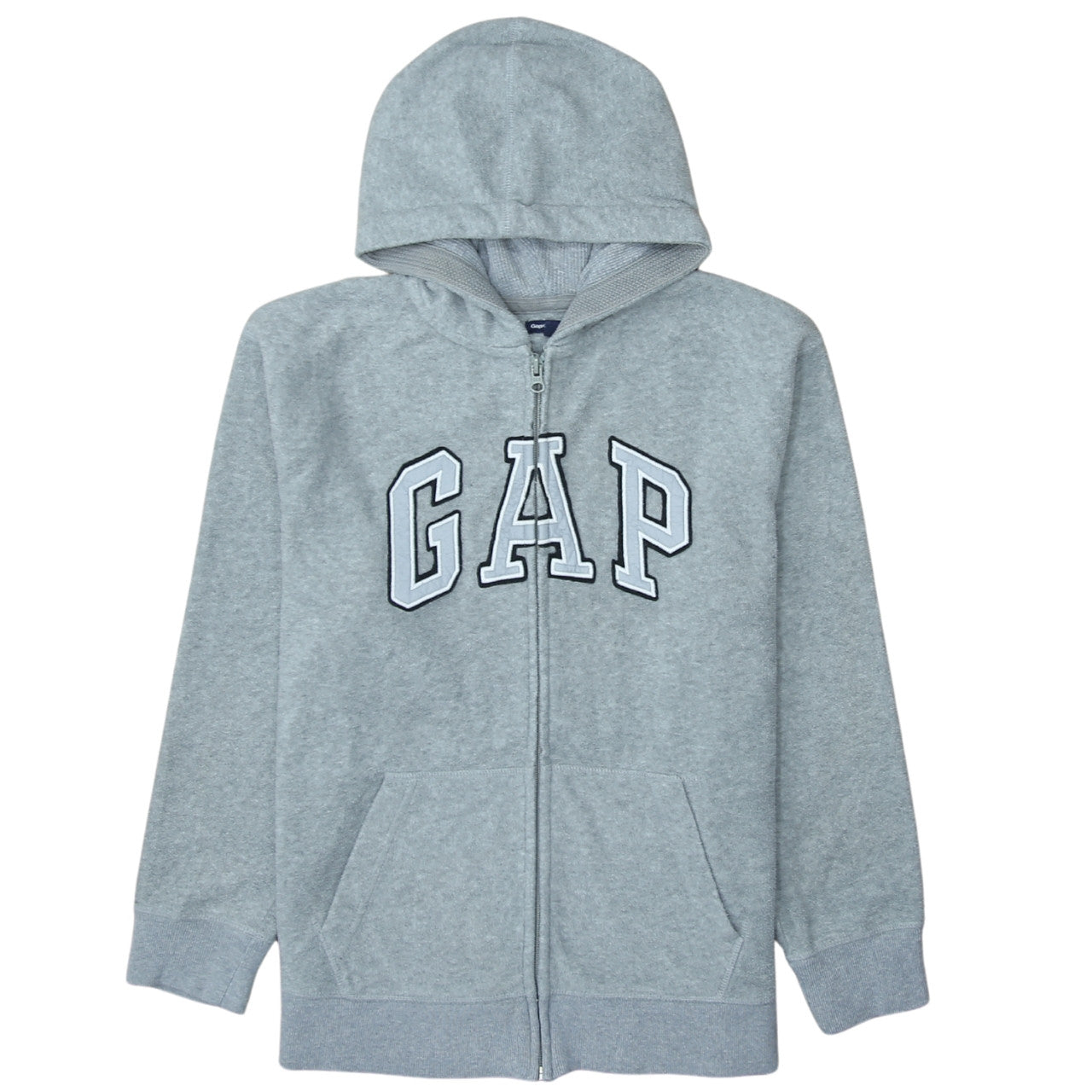 GAP Kids Boys Grey Full Zip Hoodie – Size 13 Years – Classic Logo Style