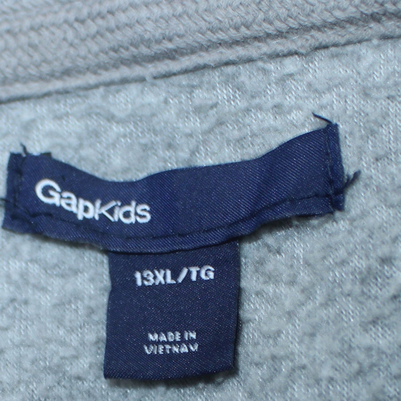 GAP Kids Boys Grey Full Zip Hoodie – Size 13 Years – Classic Logo Style