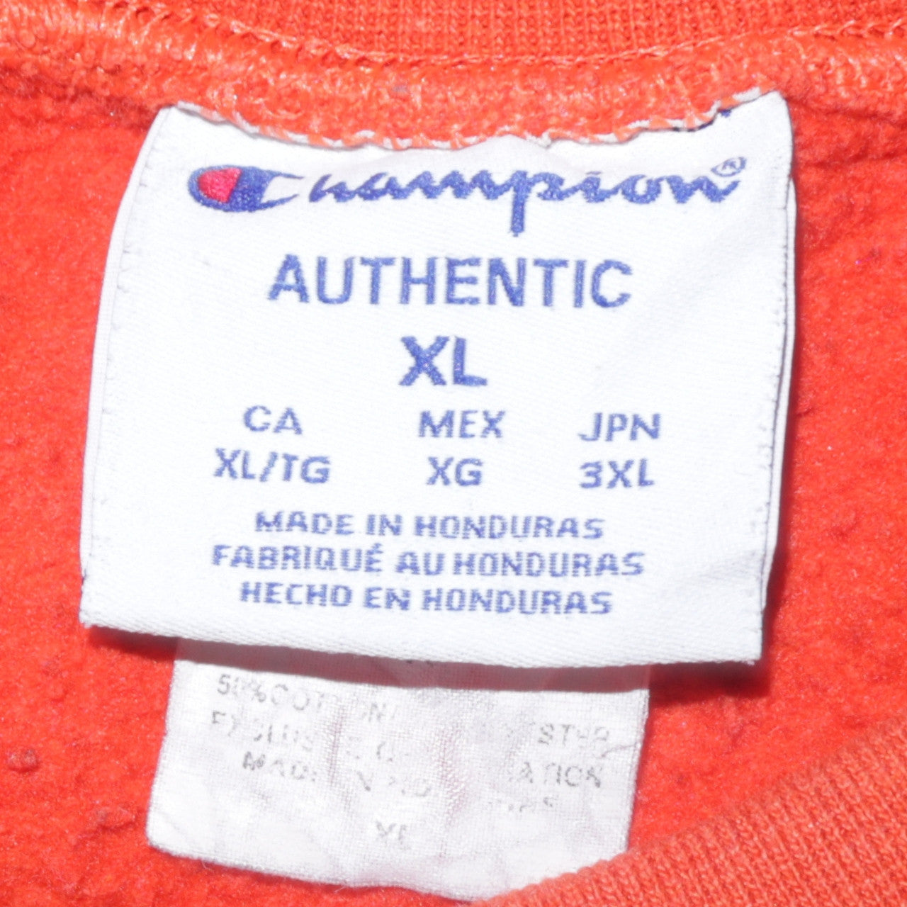 Champion Men's Orange XL Crew Neck Pullover Fleece Sweatshirt