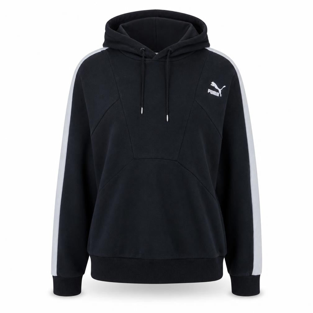 Puma Womens Black & Grey Pullover Hoodie Medium Cotton Blend