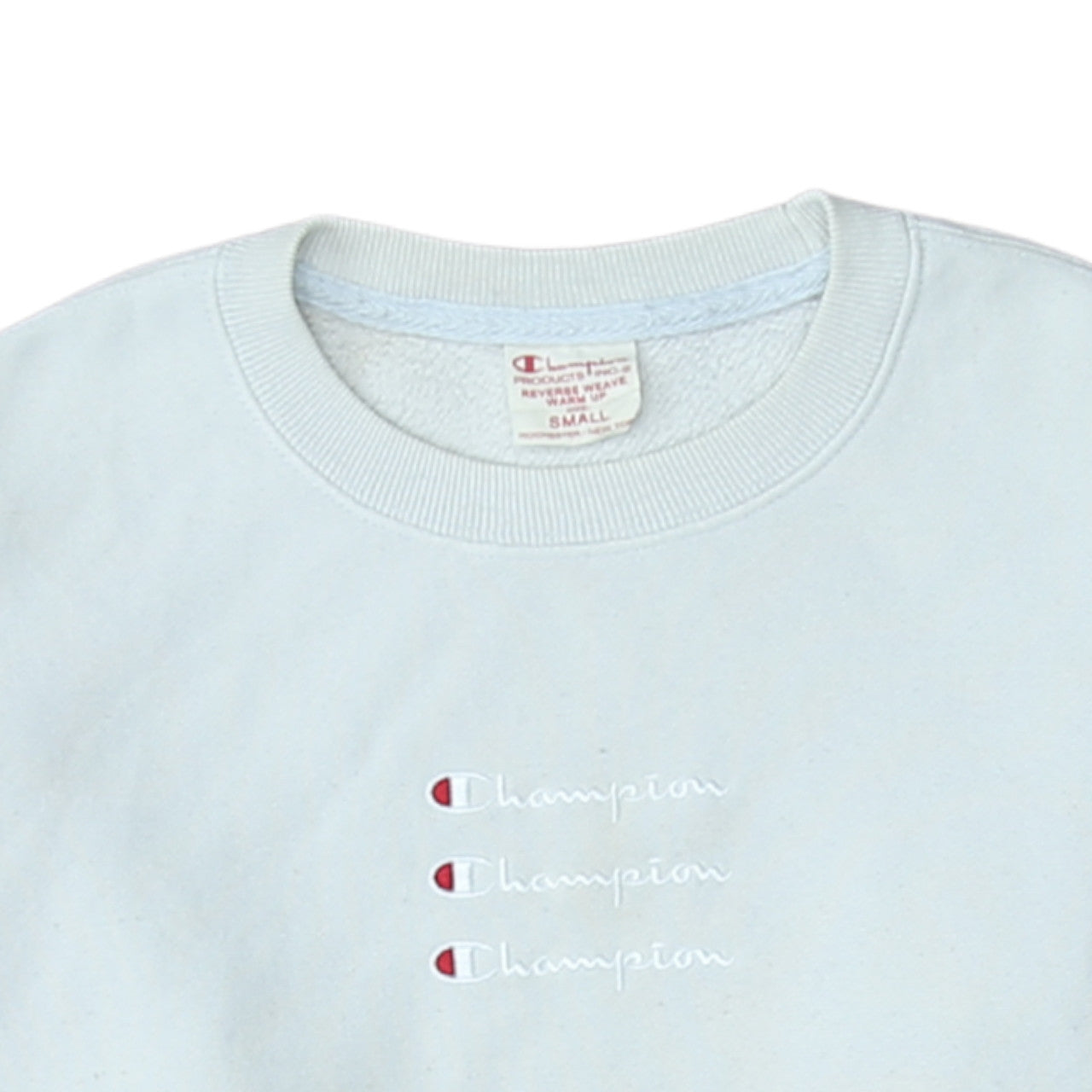 Champion Men's White Small Reverse Weave Pullover Sweatshirt
