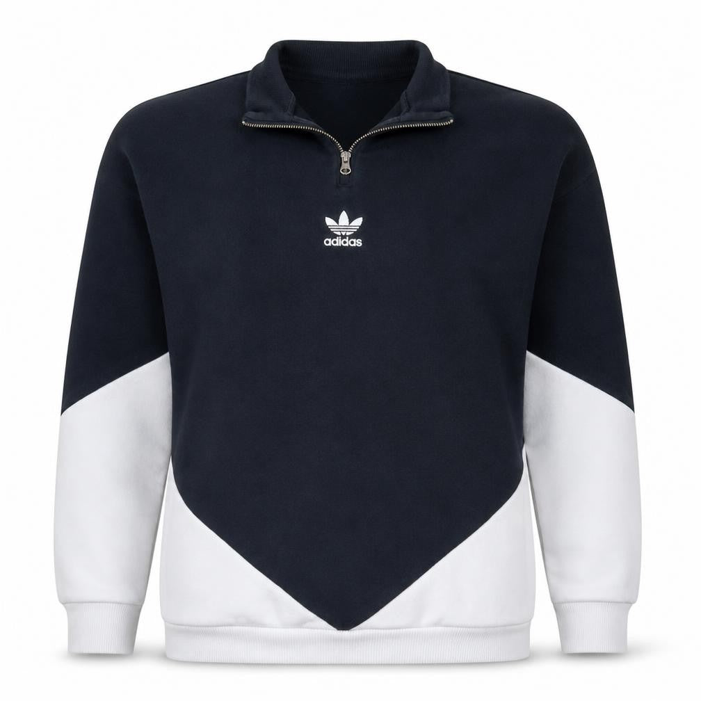 Adidas Womens Black & White 1/4 Zip Sweatshirt UK 8