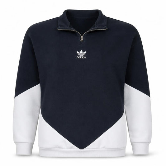 Adidas Womens Black & White 1/4 Zip Sweatshirt UK 8