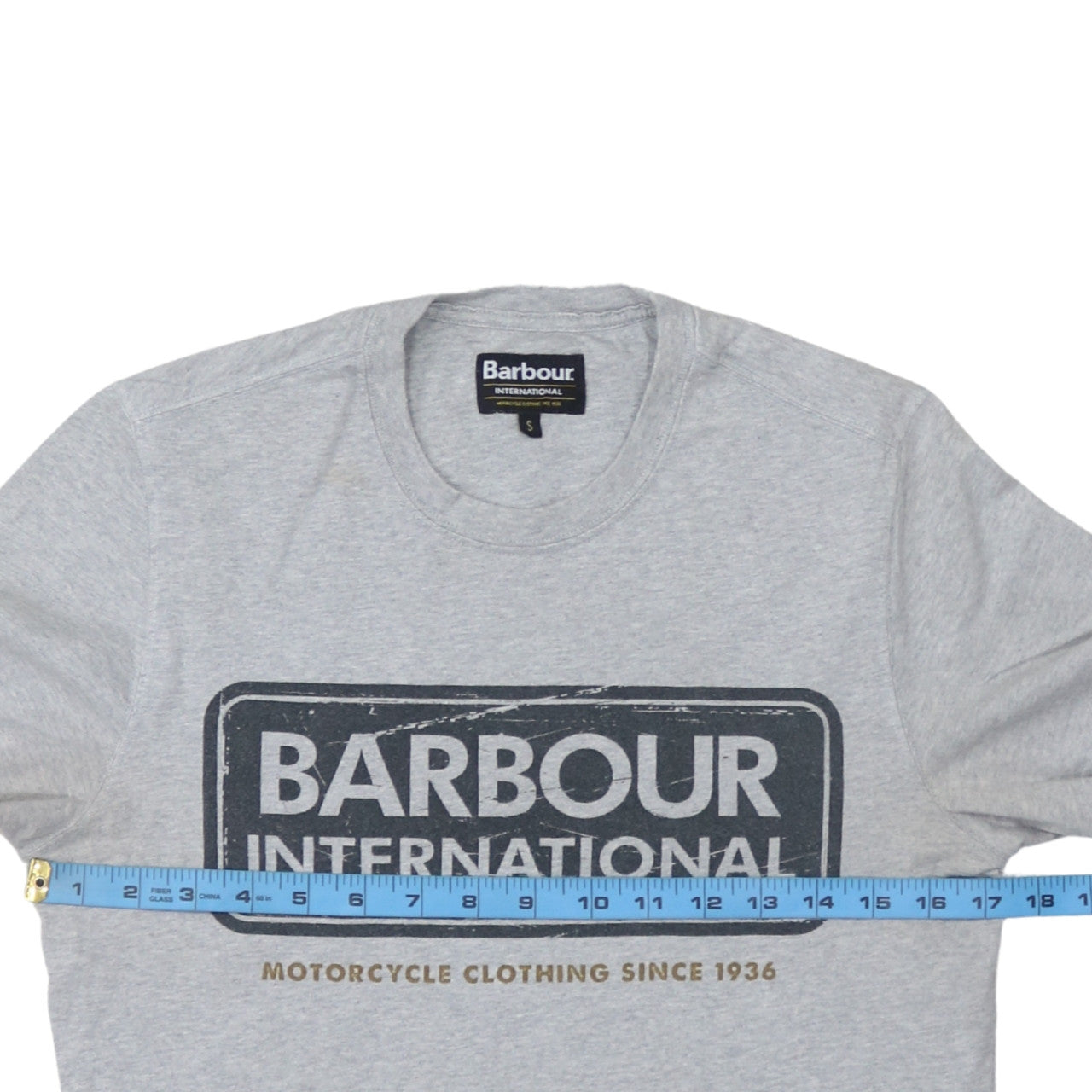 Barbour Women Grey Basic T-Shirt Size S Short Sleeve Cotton