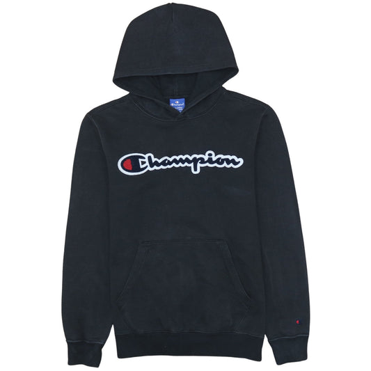 Champion Boys Black XL 13-14 Years Pullover Hoodie with Logo