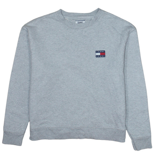 Tommy Jeans Women's Grey Cotton Crew Neck Sweatshirt Size S