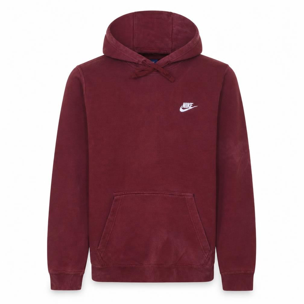 Nike Men's Red Pullover Hoodie Small Logo Fleece Sweatshirt