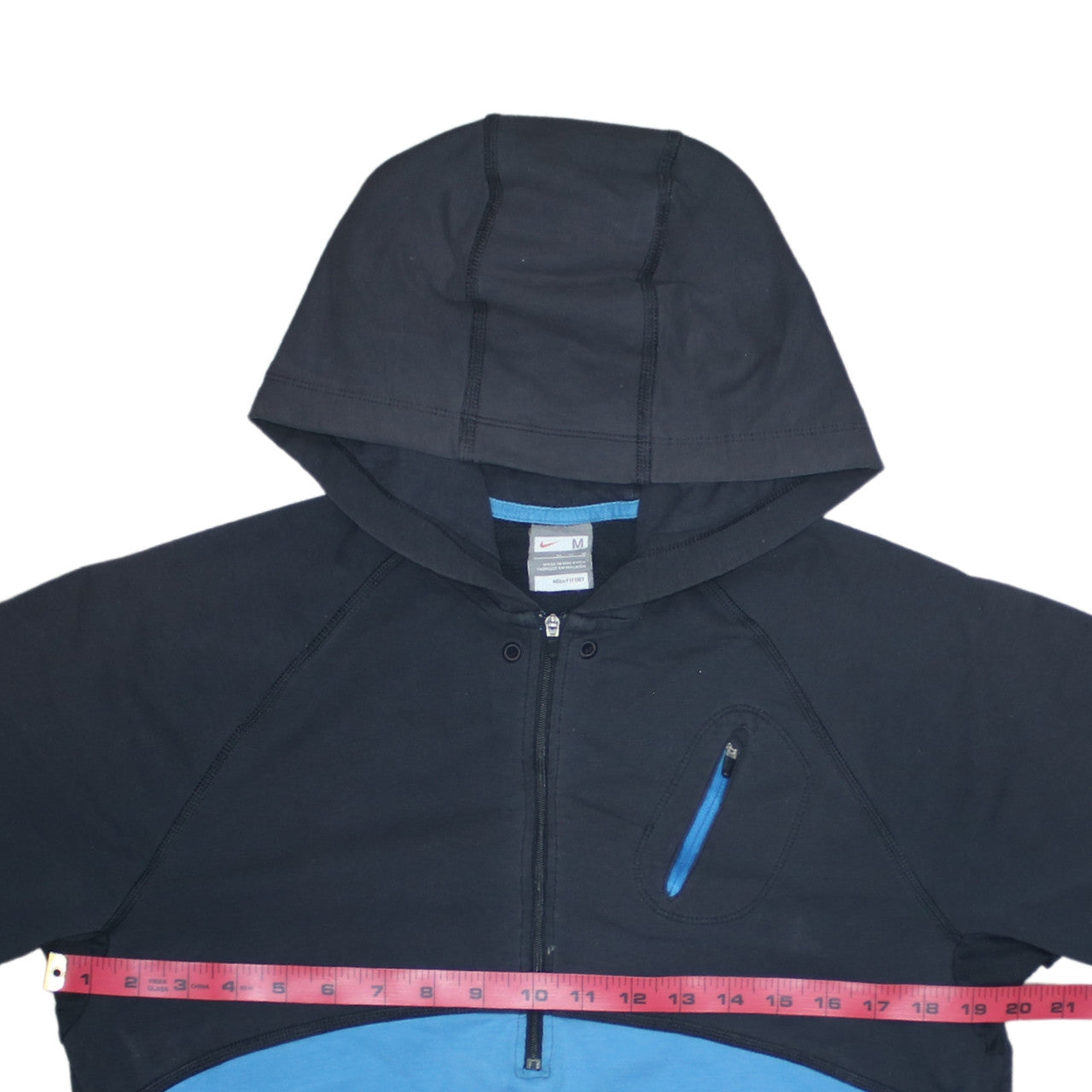 Nike Men's Blue Black 1/4 Zip Pullover Hoodie Size M