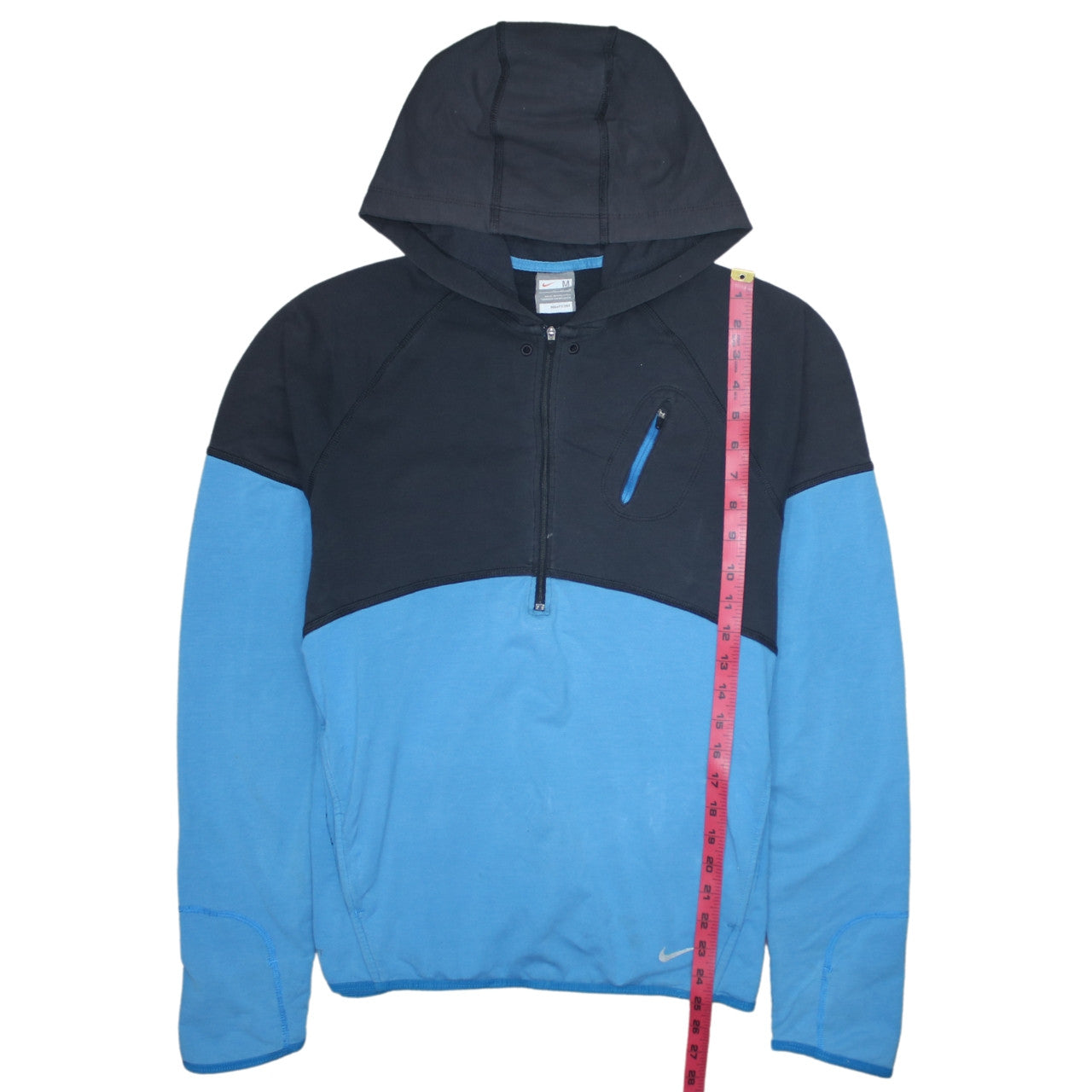 Nike Men's Blue Black 1/4 Zip Pullover Hoodie Size M
