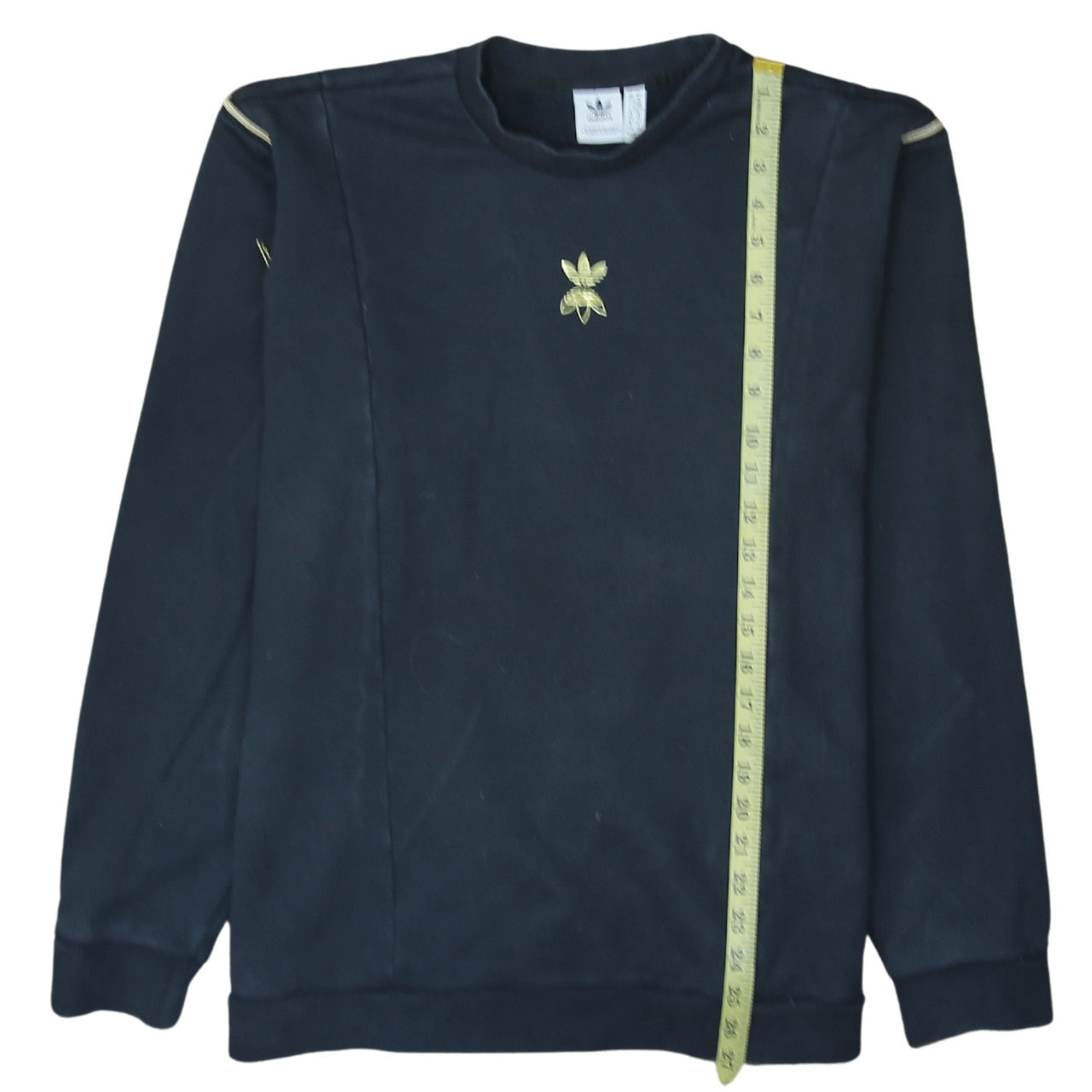 Adidas Womens Black XL Crew Neck Pullover Sweatshirt with Gold Logo