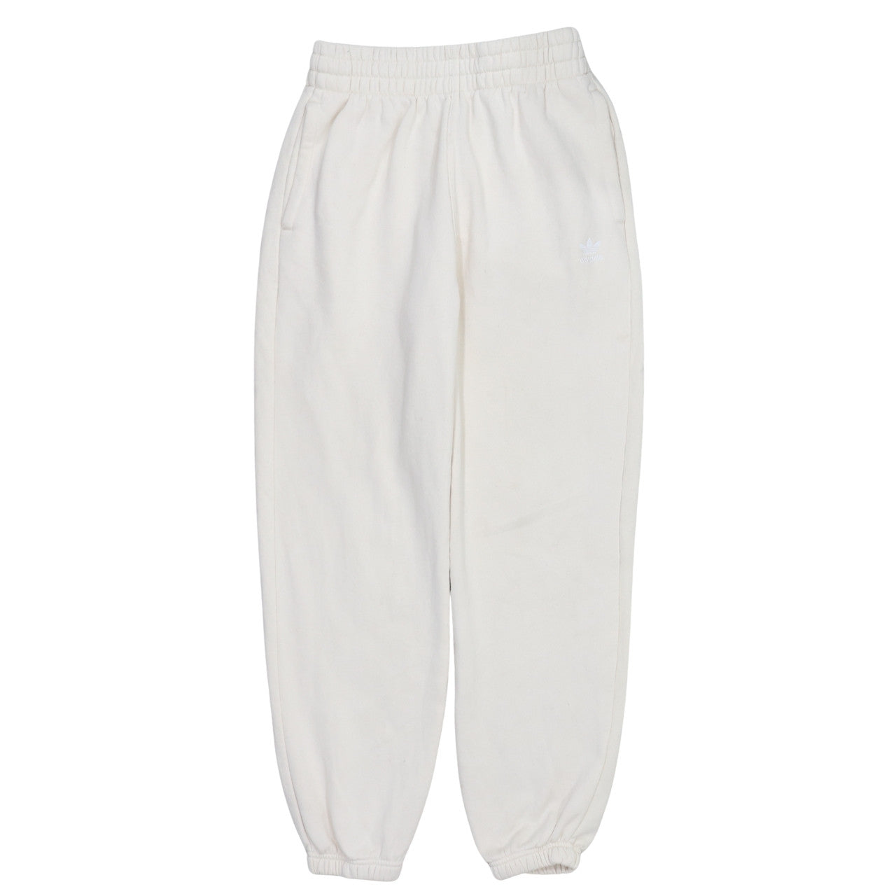 Adidas Women's White Sweatpants Size 10 Tapered Fleece Joggers