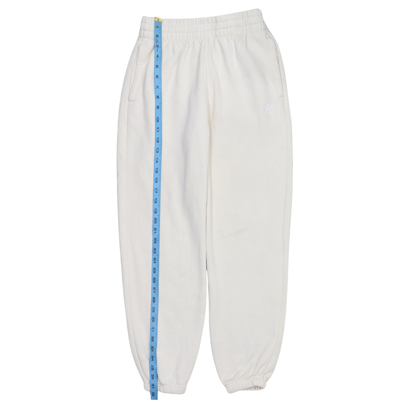 Adidas Women's White Sweatpants Size 10 Tapered Fleece Joggers
