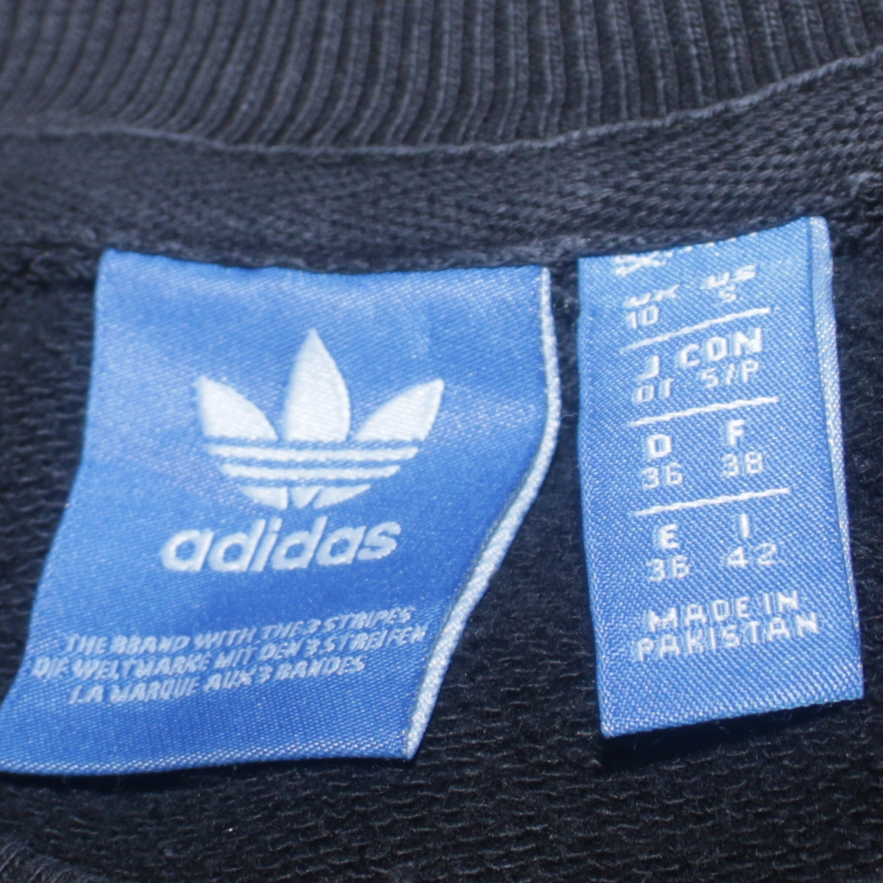 Adidas Women Black Crew Neck Pullover Sweatshirt Size 10 Logo Print