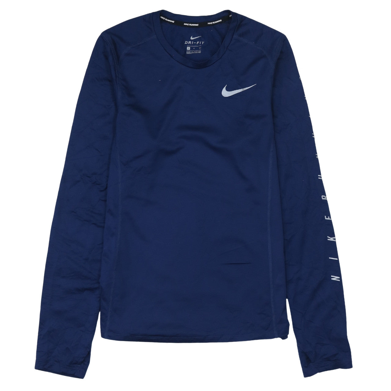 Nike Men's Blue Dri-FIT Long Sleeve Running T-Shirt Size S