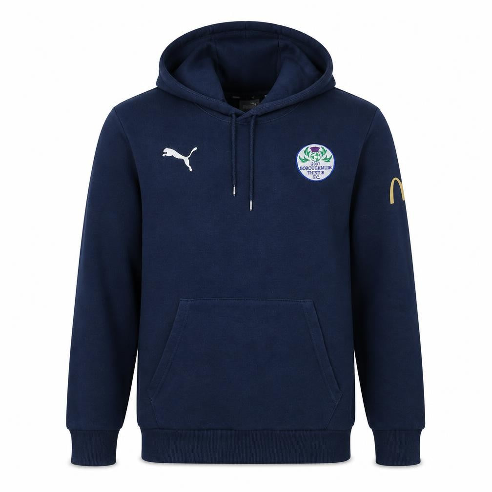 Puma Men's Blue Pullover Hoodie Size S Embroidered Football Sweatshirt