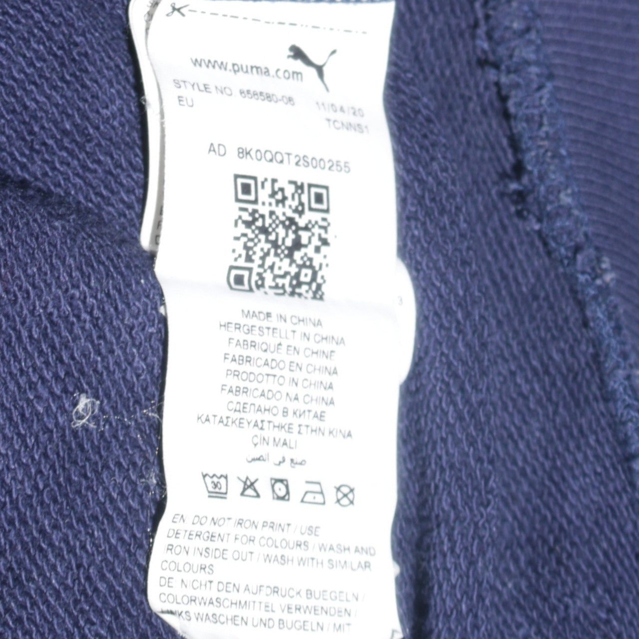 Puma Men's Blue Pullover Hoodie Size S Embroidered Football Sweatshirt