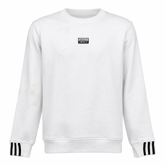 Adidas Men’s White Pullover Sweatshirt S Logo Crew Neck Sportswear