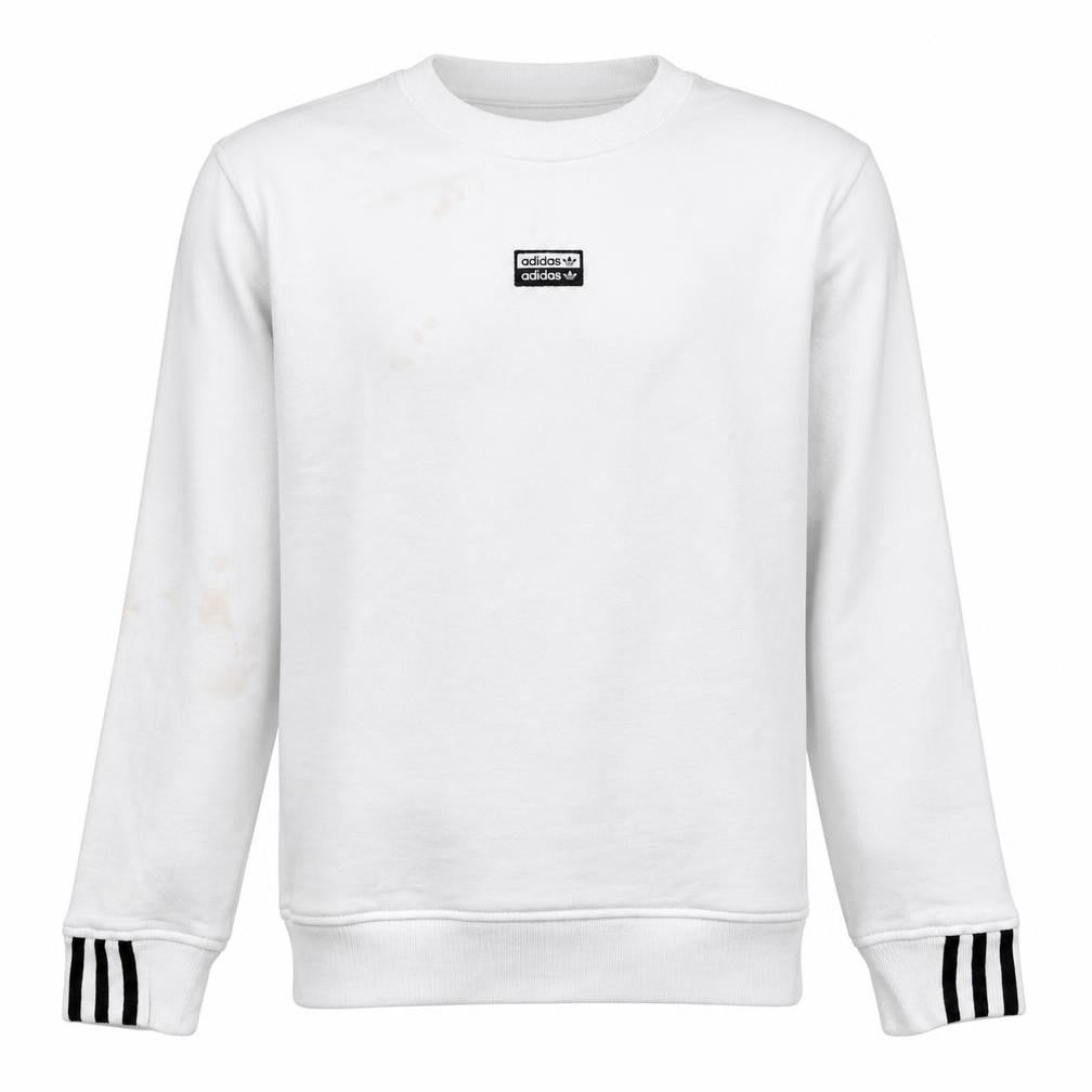 Adidas Men’s White Pullover Sweatshirt S Logo Crew Neck Sportswear