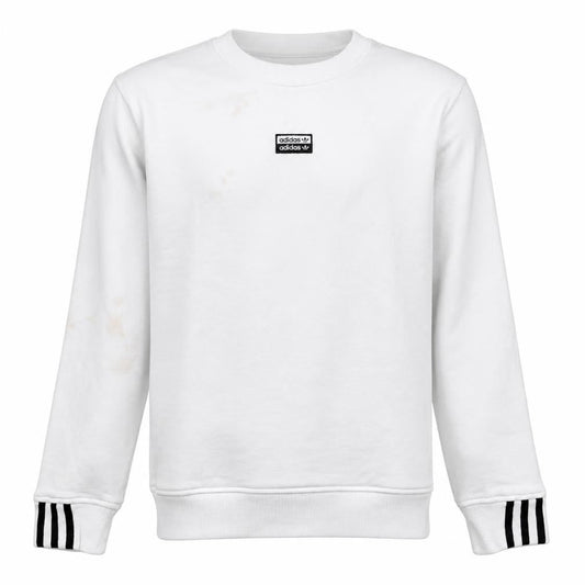 Adidas Men’s White Pullover Sweatshirt S Logo Crew Neck Sportswear