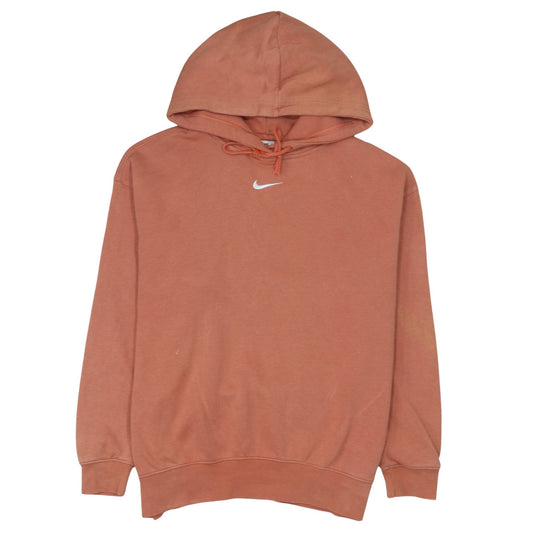 Nike Men's Brown Small Pullover Hoodie Logo Fleece Sweatshirt