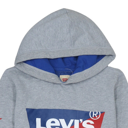 Preloved Levi's Boys Grey Pullover Hoodie 14 Years Hooded Graphic Print Sweatshirt - Image 8